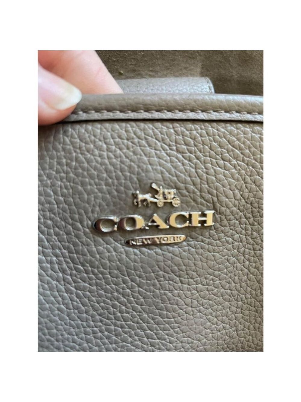 Coach Pebbled Leather Riley Satchel - 14"W x 10"H x 4"D - Medium Grey - Picture 6 of 6